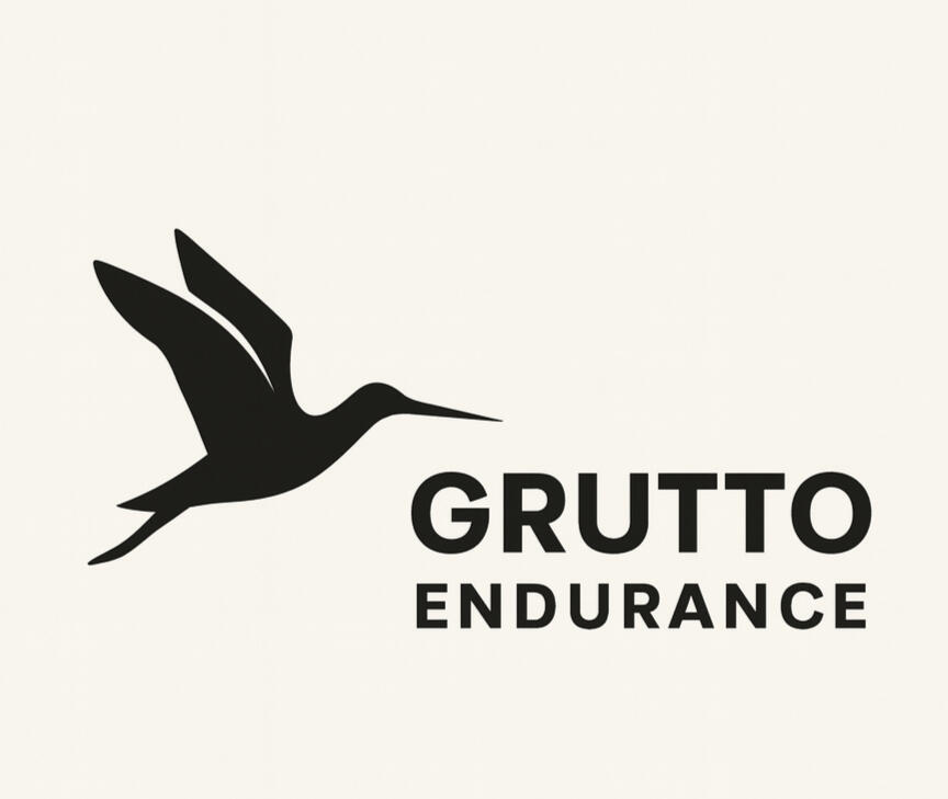 Grutto Endurance logo, a Godwit in flight Grutto Endurance logo, a Godwit in flight